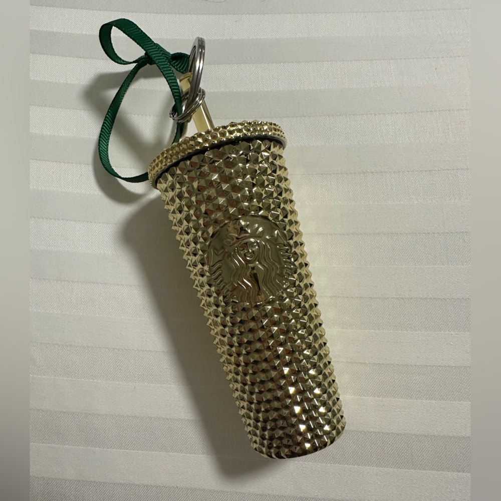 Gold Starbucks Cup Keychain